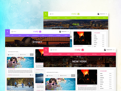 Colors & Cities activity banner booking city city branding classes colors event events booking headers interface design layout newyork shows stageshow sydney webpage website