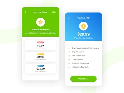 Subscription Plans ;) apps cards comparison doctor dollar medicine packages patient payment price purchase rupees subscriptions techugo
