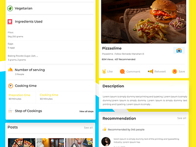 Culinary App app cards cooking food food app interface design networking recipe social ui uidesign