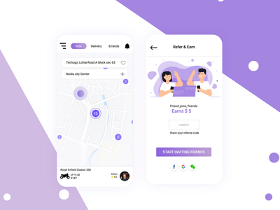 UI Concept booking friends invite location pickup ride share techugo techugo d ui uidesign uiux