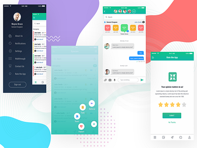 Doctor's App UI Concept chat concept doctor doctor app fabmenu fitness health menu techugo