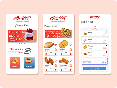 Bakery App branding bread design graphic design ui web