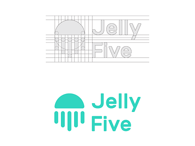 Jelly Five concept five identity jellyfish logo