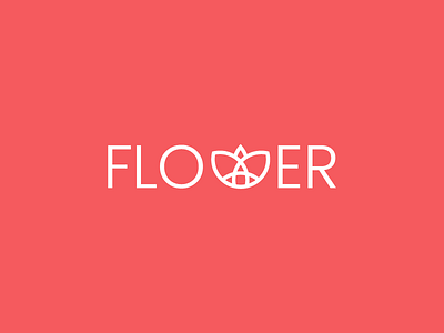 Flower wordmark concept flower mark type word