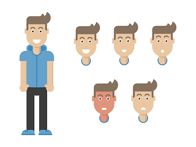 Character expressions character design emotions expressions flat human