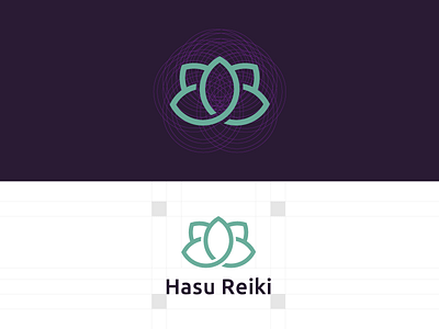 Hasu Reiki identity grid branding design grid identity logo lotus mark reiki