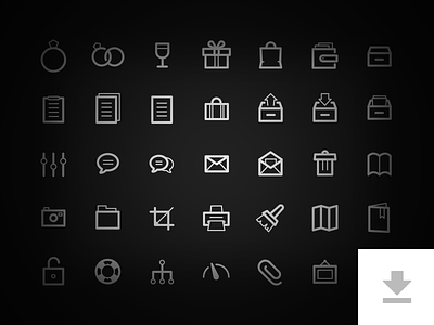 Freebie - 35 Detailed Icons app clean download flat freebie icons ios7 navbar psd rounded search ui