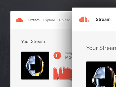 Soundcloud "Stream" Redesign app dashboard data flat gothenburg music psd settings sound stats ui widget