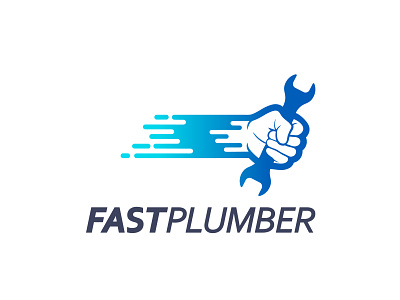 Fast Plumber Logo abstract aqua art bathroom blue branding design hand icon illustration logo pipe plumber plumbing pool sever shower water wave