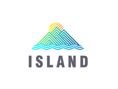 Island Logo abstract art branding design green icon illustration island logo mountains nature sea spa sun tourism travel ui ux vector water