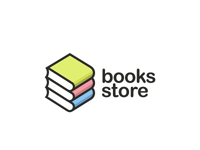 Books Store Logo abstract art book branding color creative design icon illustration logo page school sidn store study symbol template ui ux vector