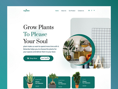 plant shopping website design Hero Section