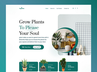 plant shopping website design Hero Section