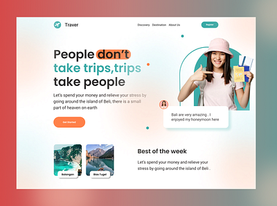 Travel agency website Header branding header travel ui