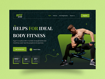 GYM landing page header landing page ui ui design web design