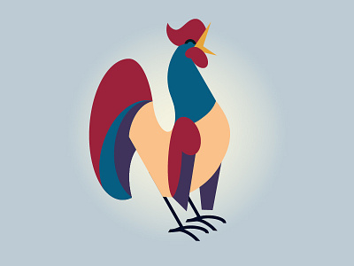 Rooster birds dutch farm animal haan illustration morning proud retro rooster vector
