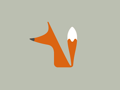 Fox animal curious cute diagonal fox nose simplicity smelling tail vector