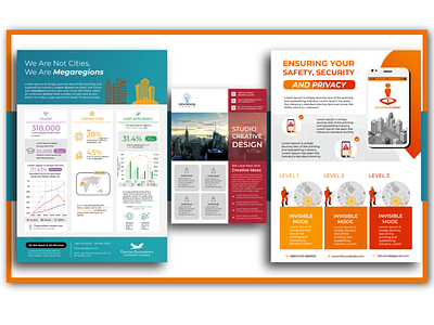 Three Infographic Design branding brochure catalogue design graphic design illustration infographic infographics logo vector