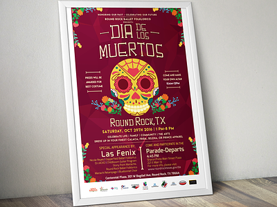 Dia de Los Muertos Poster design artwork day of the dead design dia de los muertos marigolds poster sugar skull