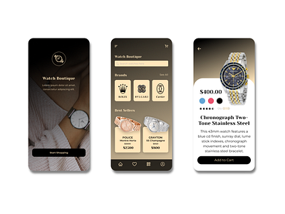 App UI for a Watch Store