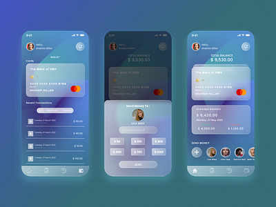 DIgital Wallet - Wallet App UI app app design design digital wallet glassmorphism ui ui design ux ux design wallet app