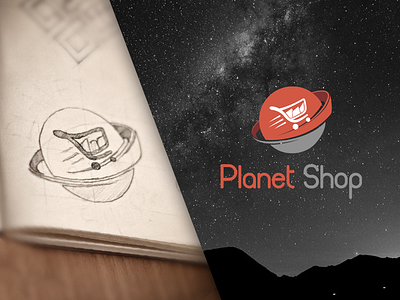 Planet Shop - Logo brand branding create logo logo logo design planet shop space store