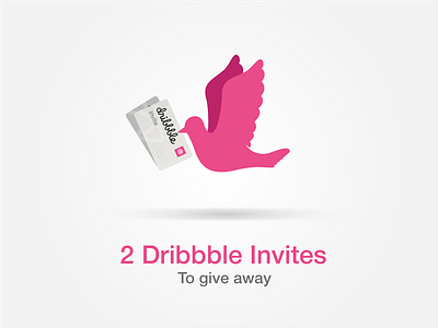 2 Dribbble Invites bird design dove dribbble illustration invitations invite mail vector