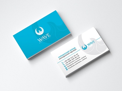 Wave - business cards blue brand branding business card create logo graphic design identity logotype sketch wave white