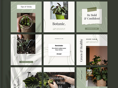 Instagram Botanic Puzzle Feed design instagram templates