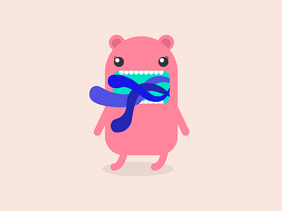 If I was a monster.. but christinesmith cute design flat illustration monster scarry tongue