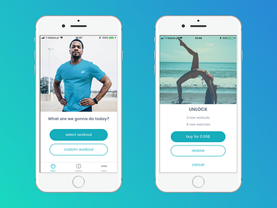 Home ABS - Workout menu and IAP cleandesign fitness fitnessapp health in app purchase ios iosdesign wellness