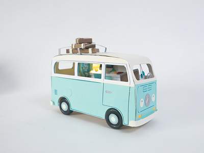 ZoCo To Go 70s car columbus csca derby car paper pinewood derby roadtrip studio van volkswagen vw