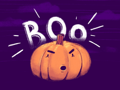 Boo design fall fall illustration illustration inktober lettering october orange pumpkin purple scary