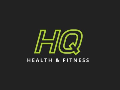 HQ Fiteness bold brand branding fitness fitness app green health logo typography white