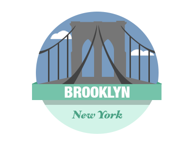 Brooklyn Bridge Badge bridge brooklyn city design flat new york