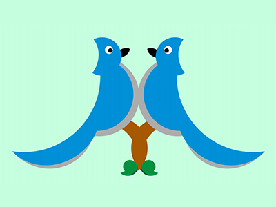 Bird Brained M birds blue jays m monogram