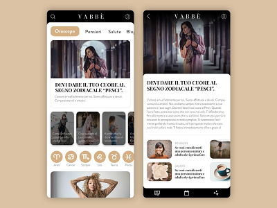 Mobile App - Articles article fashion horoscope interface ios ui ux