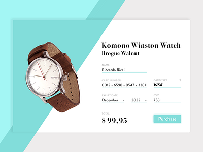 Checkout dailyUI 002 002 app credit card dailyui shop sign ui up user interface watch
