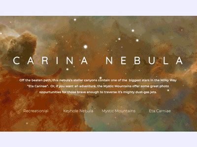 WIP Galaxy Tour nebula parallax space spaceship ui ux uxui website