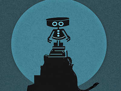 Robo black blue custom illustration robot