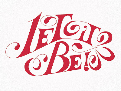 Let It Be custom drawing freestile illustratorred type typography vector