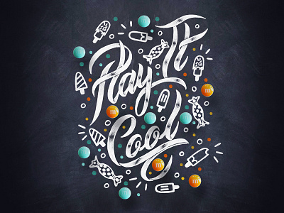 Play It Cool design handdrawing illustration joy joyful lettering poster art tshirt design type
