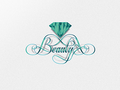 Beauty beauty custom lettering logo script type