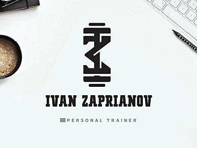 Ivan Zaprianov black custom design fitness gym ivanzaprianov lettering logo logoname personal trainer sports type