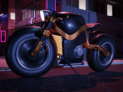 A ride into the night city 3d 3d art 3dart bike blender digital motorbike motorcycle night speed superbike