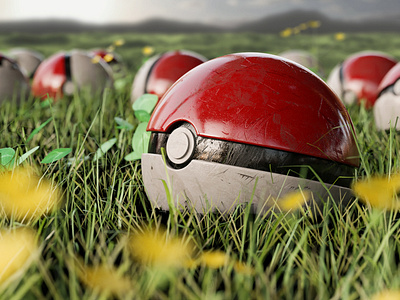 Pokeball 3d blender modeling photorealism photoshop pokeball pokeballday pokemon pokemon art textures texturing