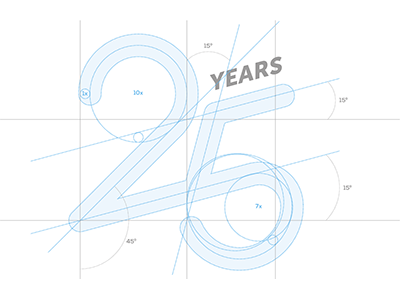 25 Years 25 anniversary company grid logo seal