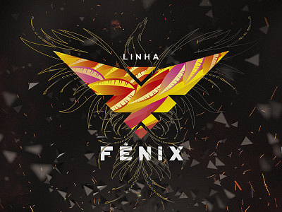 Linha Fenix (Phoenix Line) ashes bird composition dark design fire fragments gold grid manipulation phoenix reborn