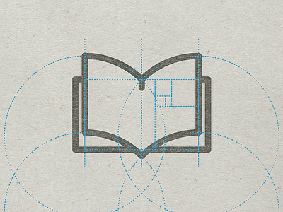 Book Icon book design flat geometry golden ratio grid icon logo pixel perfect