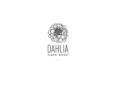 Dahlia Cake Shop bakery brand branding cake dahlia icon illustration logo tonyvoorhees type typography